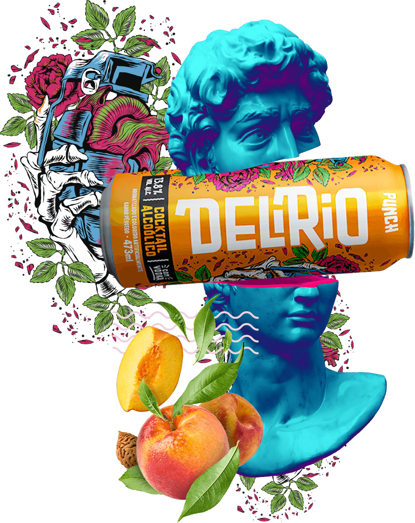 Vodka Delírio sabor Punch - Mix de pêssego